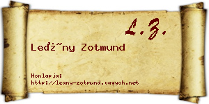 Leány Zotmund névjegykártya